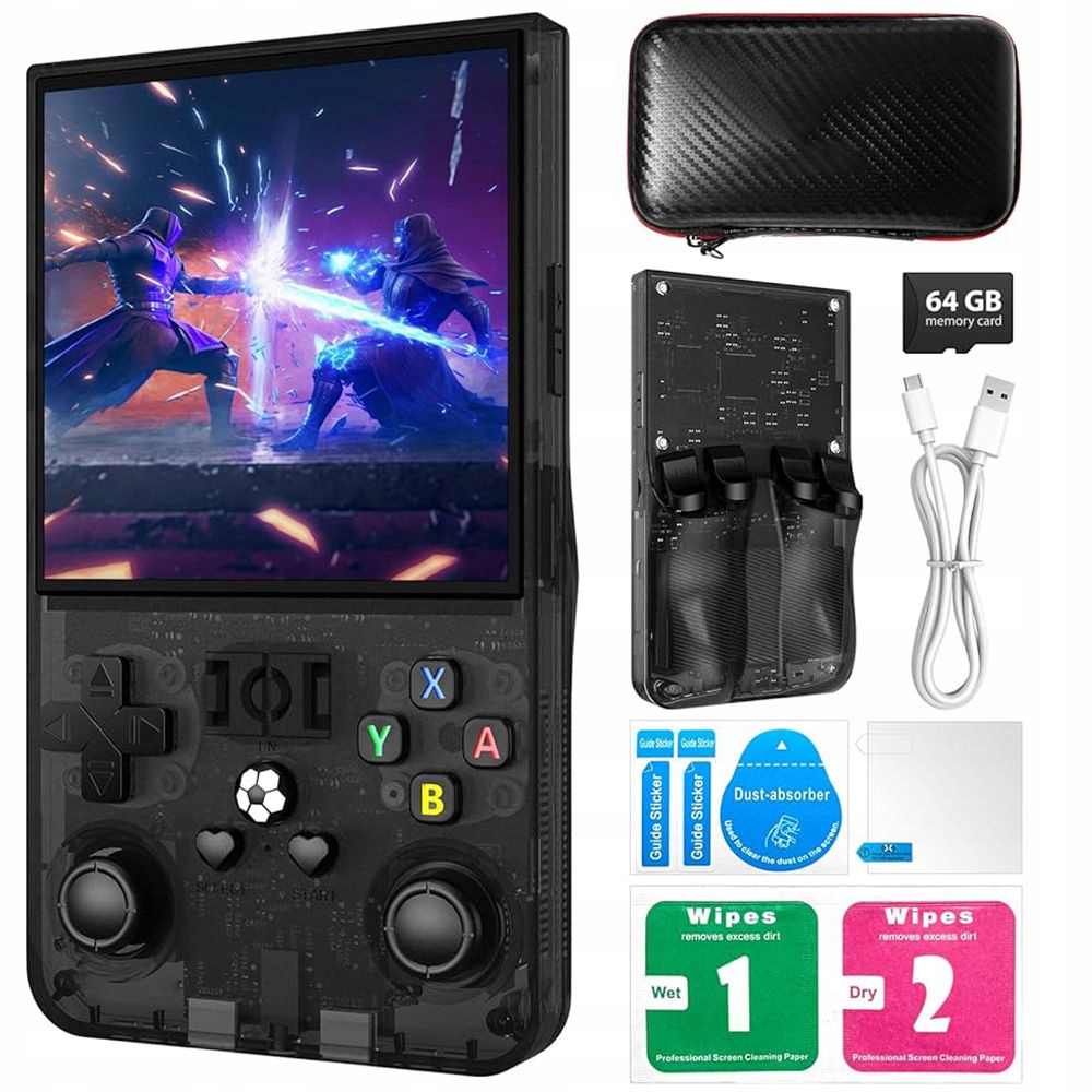 Kieszonsolka Przenośna Konsola R36MAX 64GB 18000 Gier Retro Czarny