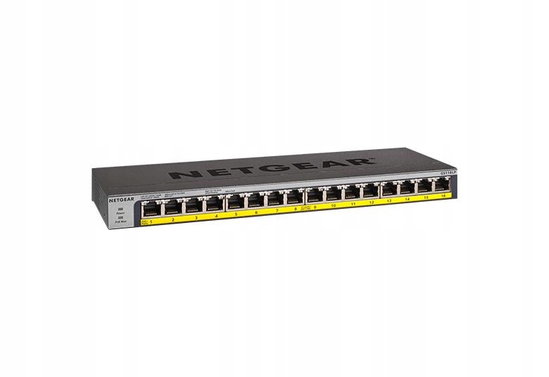 Prepínač Netgear GS116LP 16-portový Gigabit Ethernet