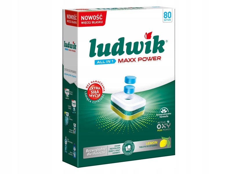 

Tabletki do zmywarek Ludwik All In 1 Lemon 80 szt.