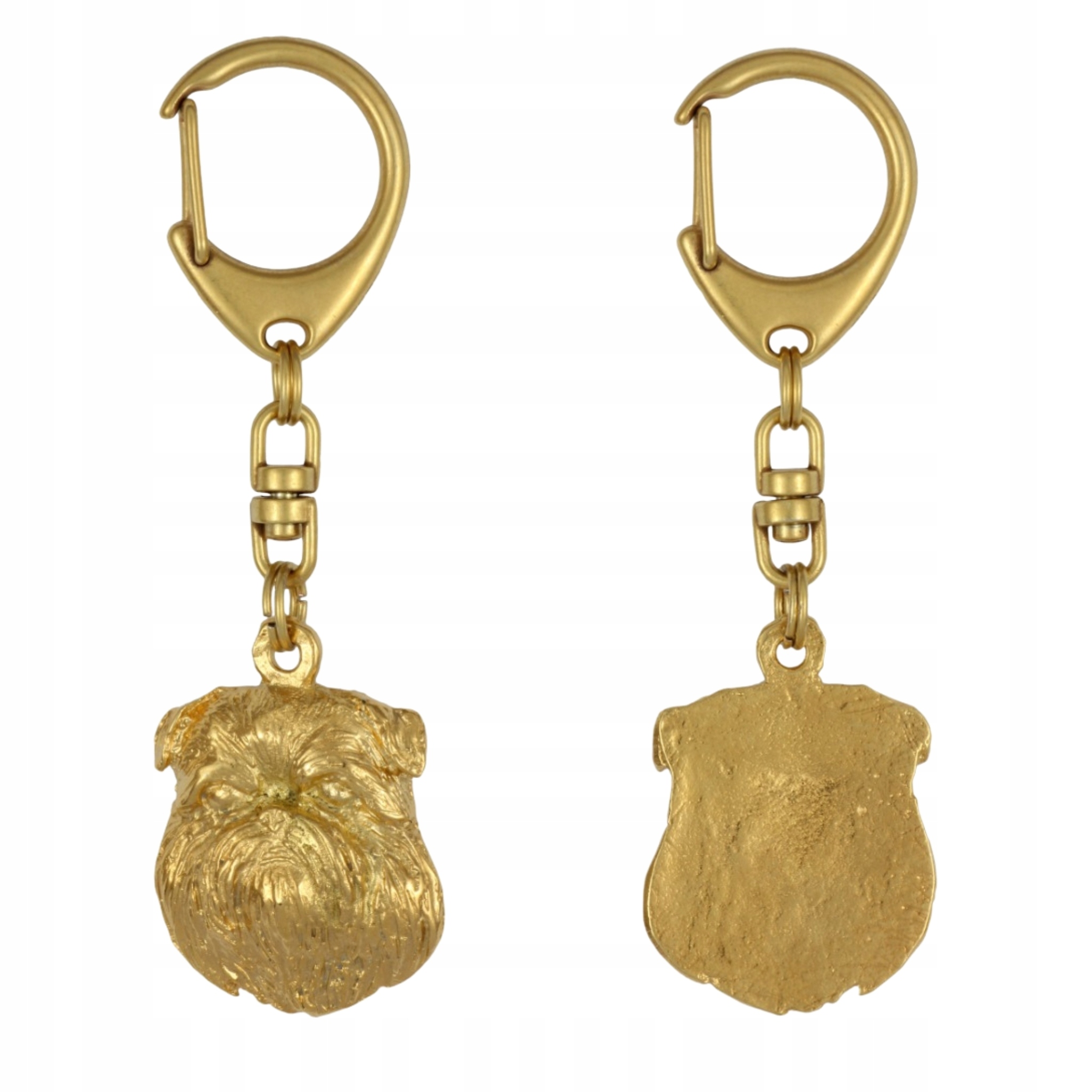 Gryfonik bruselský, Griffon bruxellois – pozlacený přívěsek na klíče na klíče se psem