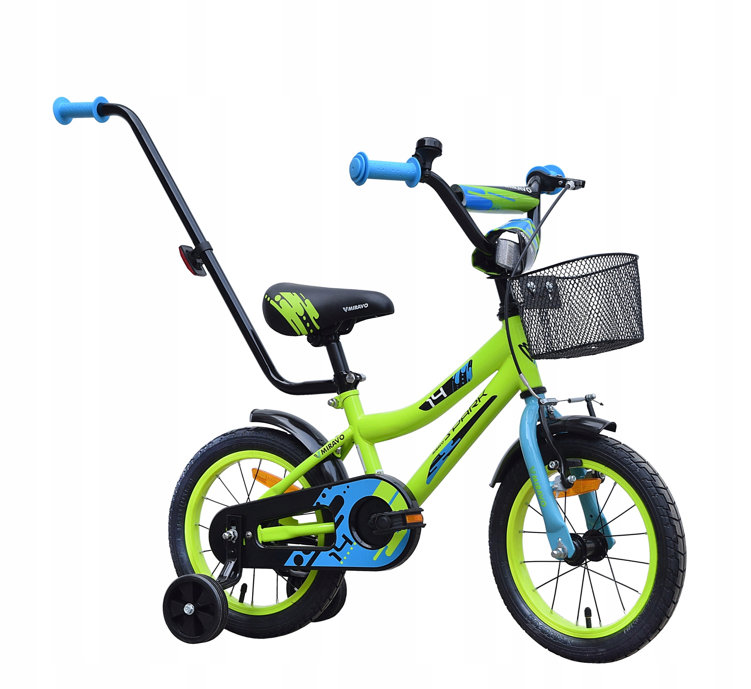 Rowerek Dziecięcy 14 Cali Miravo Rower Dla Chłopca Koszyk Prowadnik