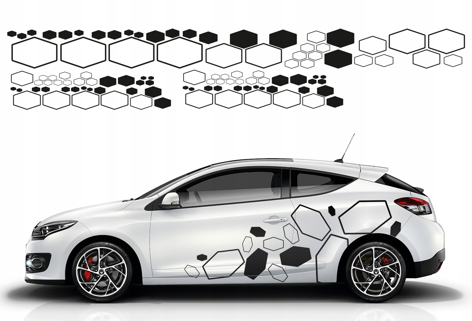 Samolepka Motiv Na Auto Hexageny 8,6 m Celé Auto