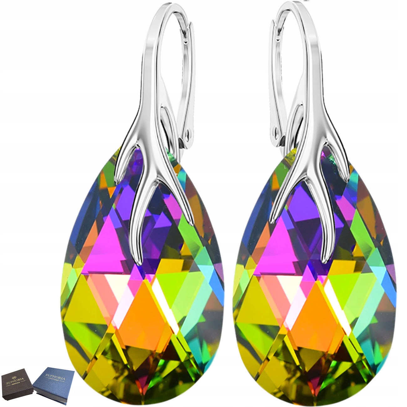 Dámské Stříbrné Náušnice 925 Závěsné Zirkony Stříbrné šperky pro ženy