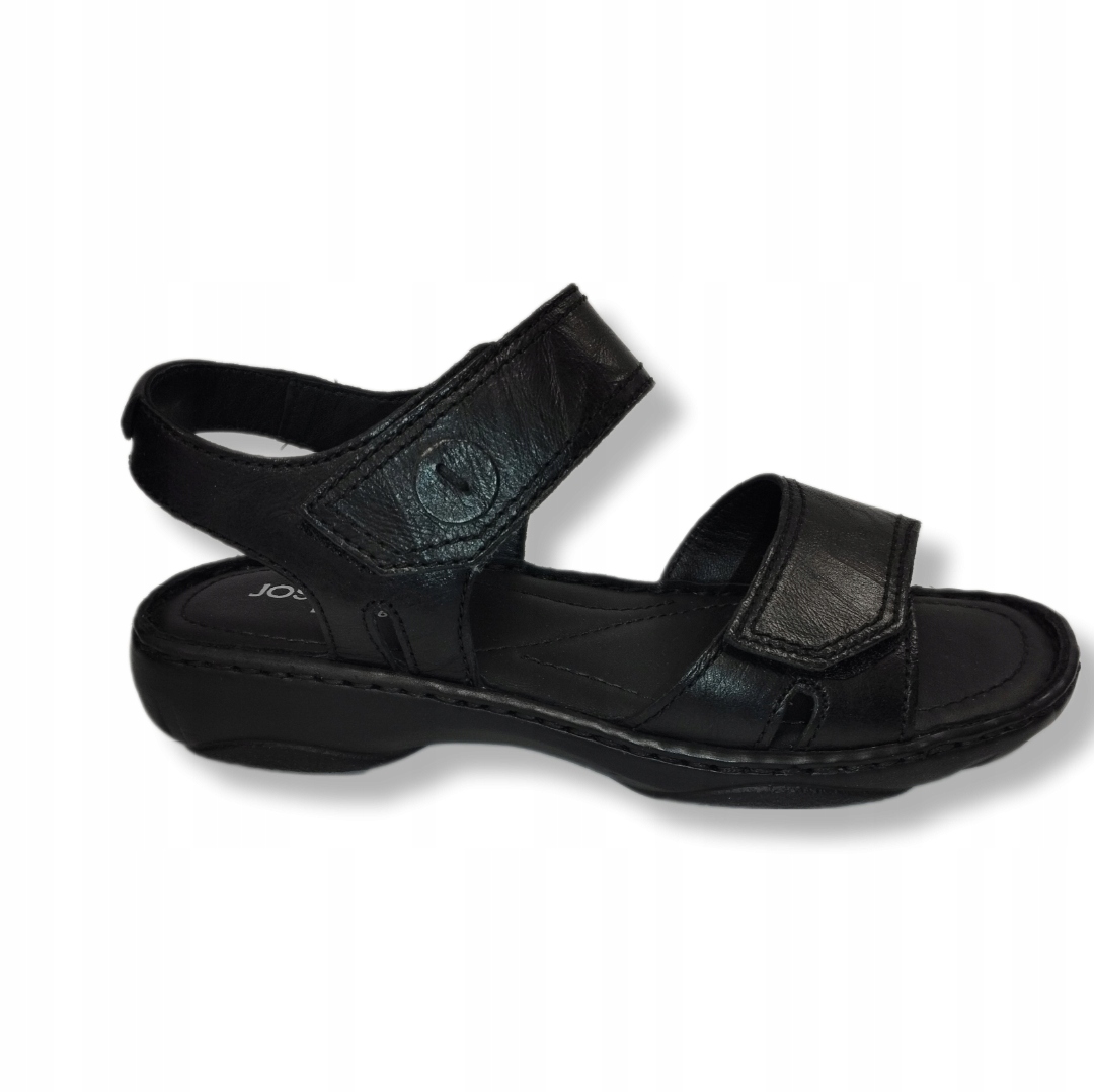Dámské kožené sandály Josef Seibel 76758 na suchý zip, černé, velikost vel.