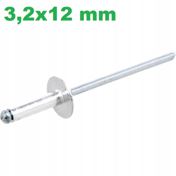 

Nit zrywalny alu z dużym łbem 3,2x12mm /50 sztuk