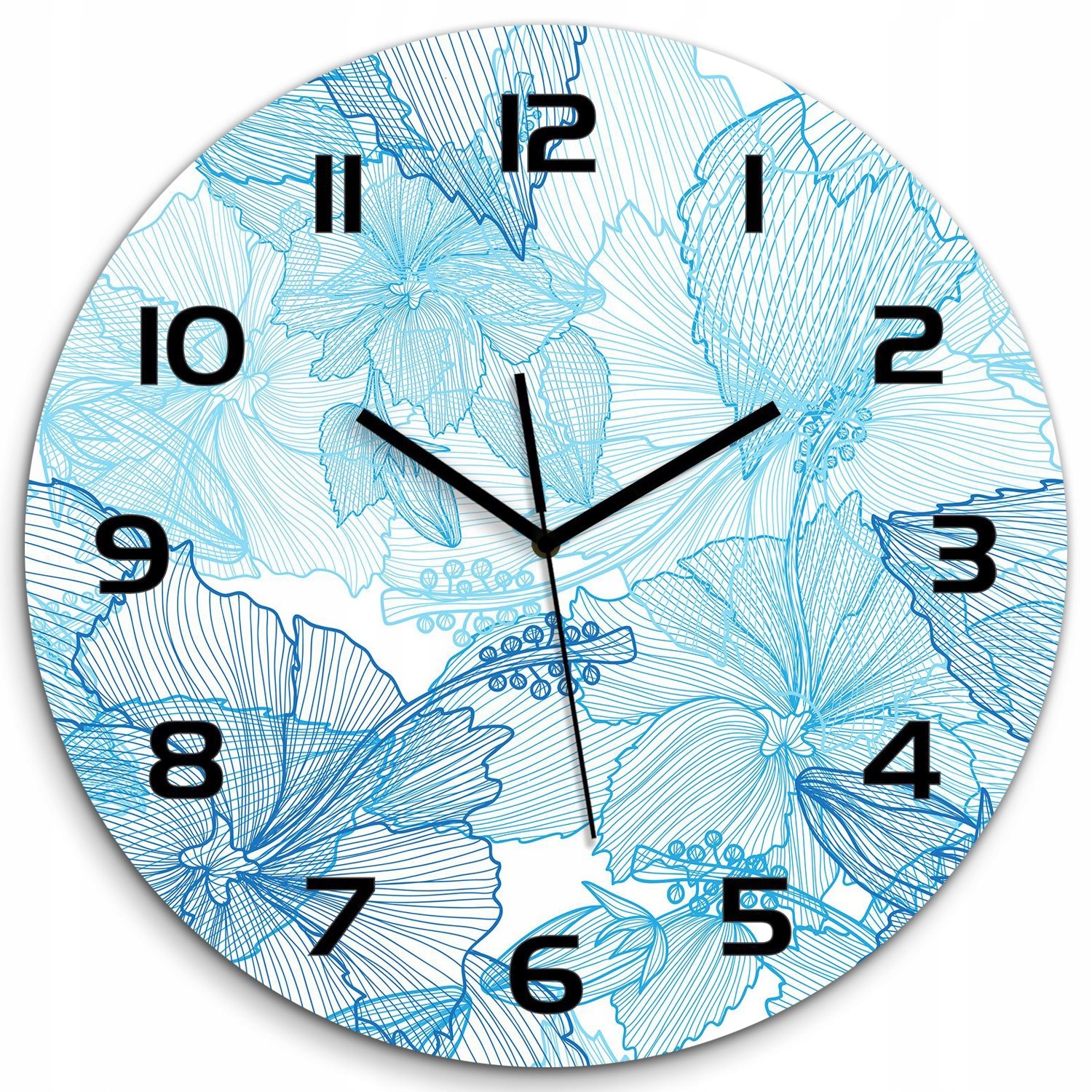 

Duży szklany zegar ścienny Hawajskie kwiaty fi 60