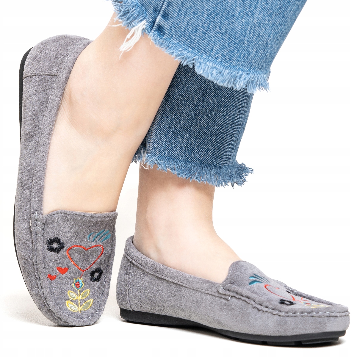 Mokasíny pohodlné nazouváky s výšivkou měkké Wojtyłko velikost 40