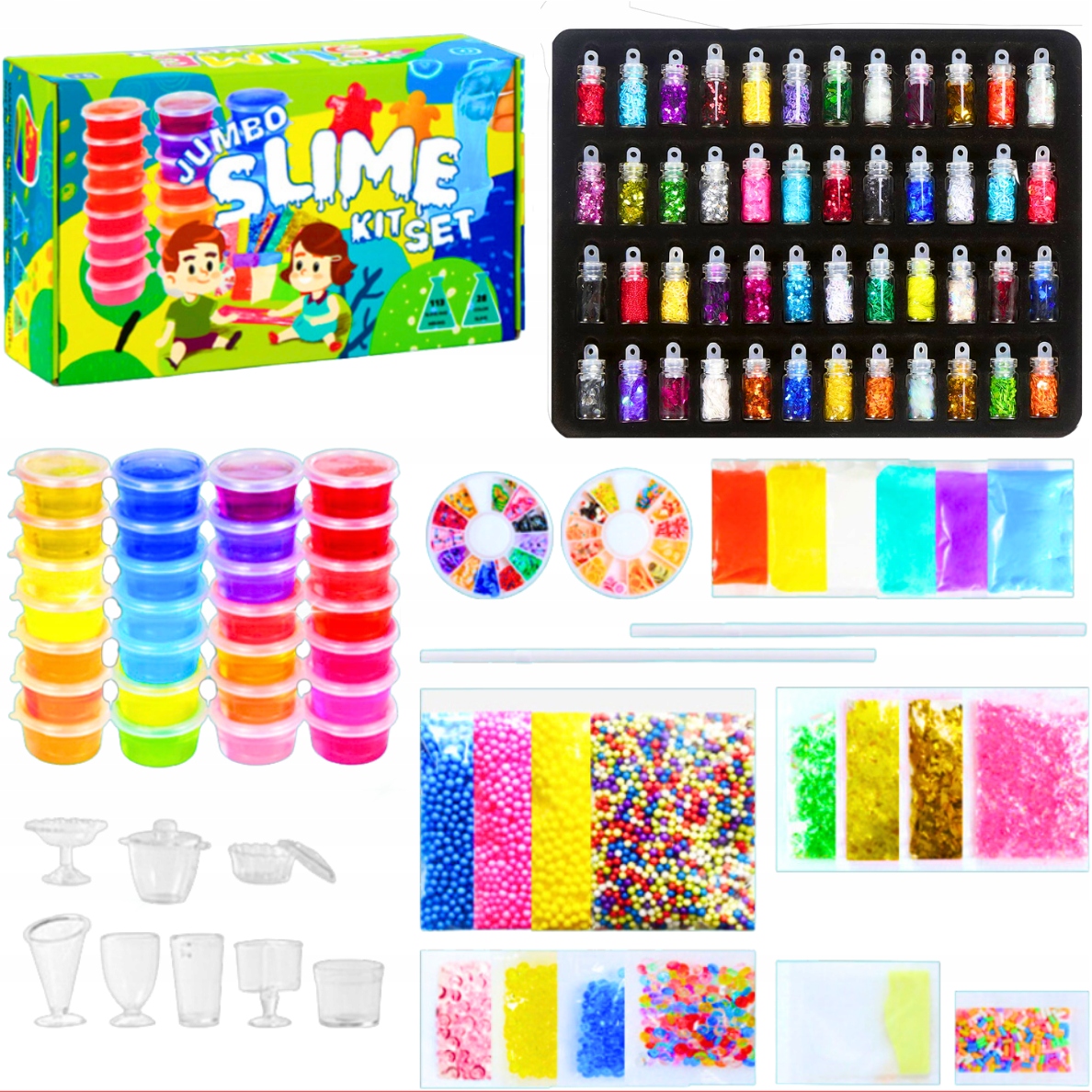 SLIME WIELKI ZESTAW DO ROBIENIA GLUTÓW XXL - 128w1 NA DZIEŃ DZIECKA PREZENT Kod producenta ZESTAW DO ROBIENIA GLUTÓW SLIME KREATYWNY