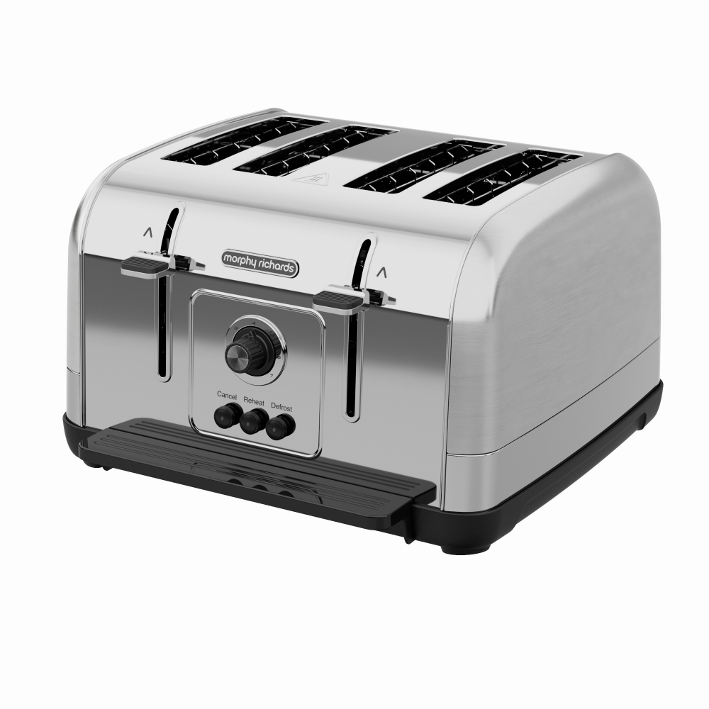 Toster na 4 tosty, grzanki -Morphy Richards 240130 srebrny/szary 1800 W