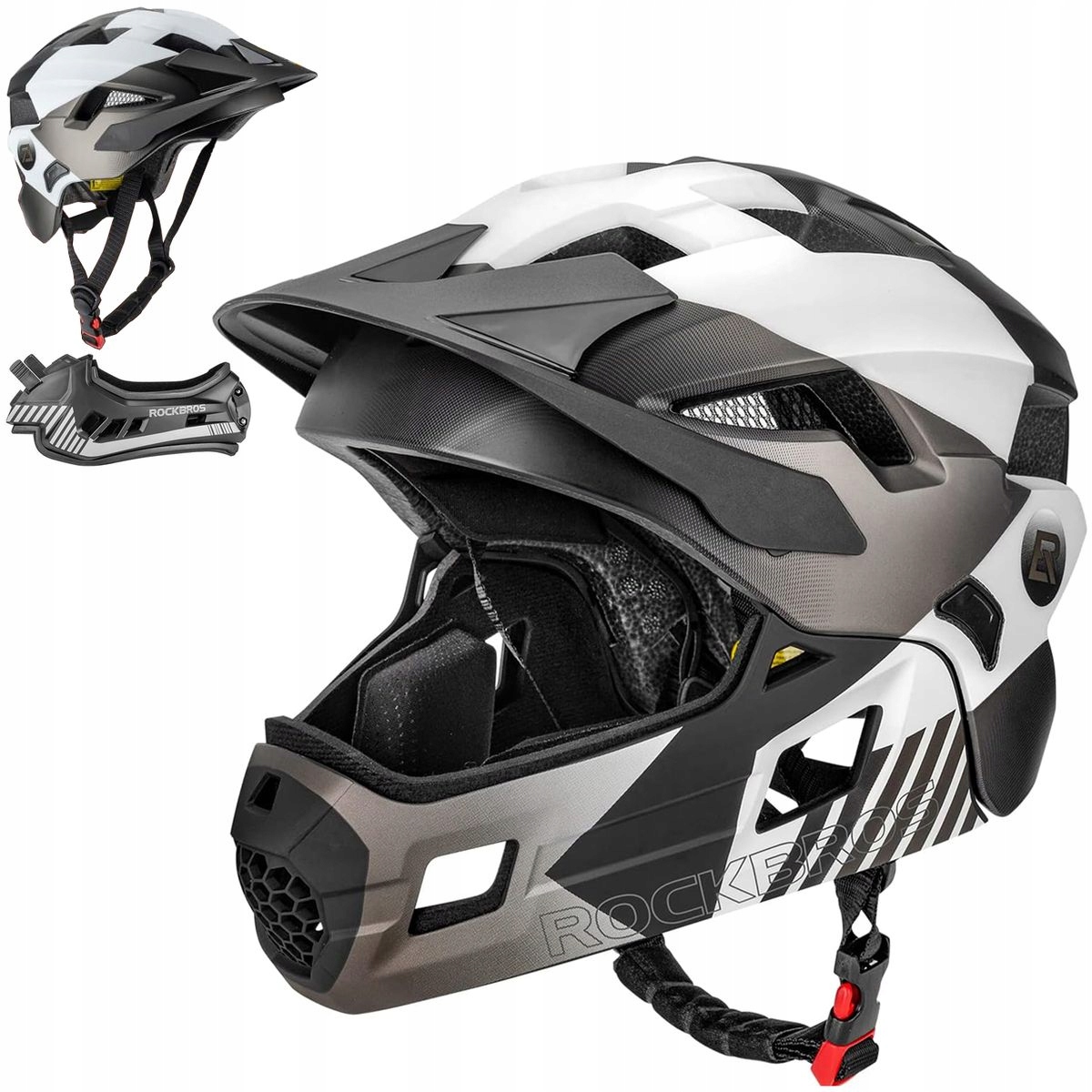 Dětská cyklistická přilba RockBros Full Face s odnímatelnou čelistí 48-54 cm