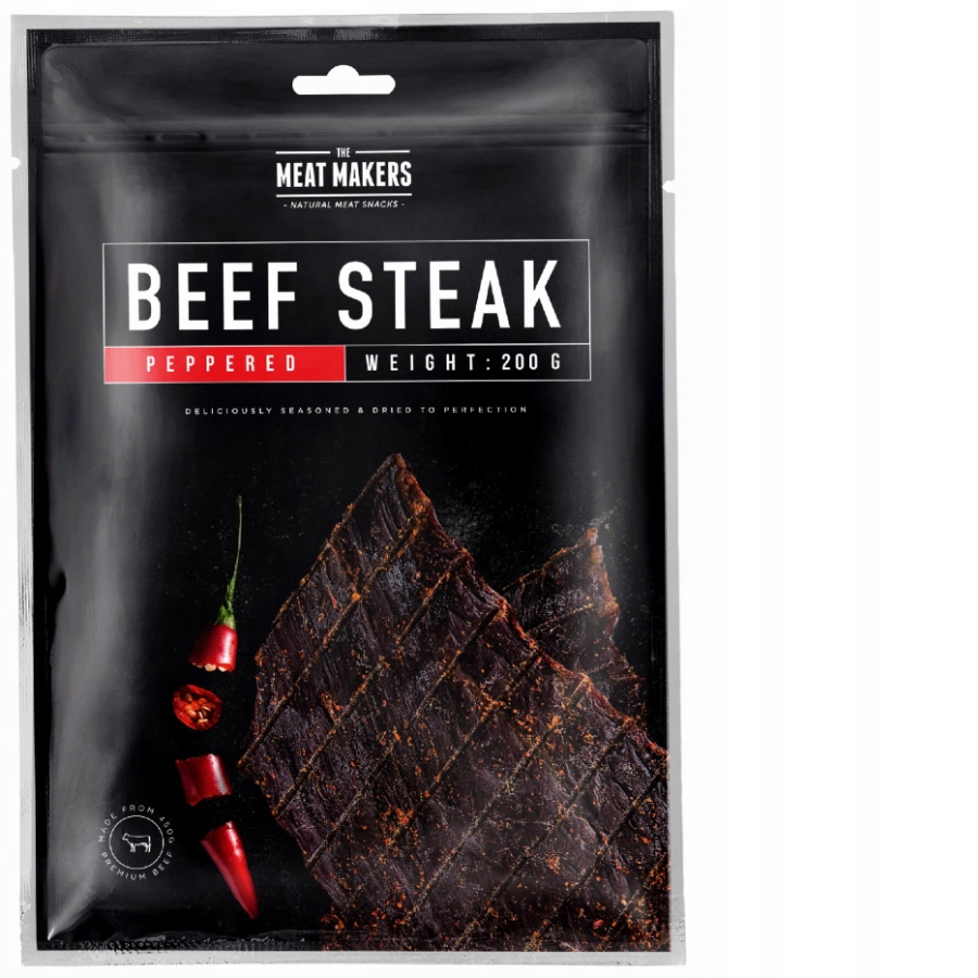 Levně 2x The Meat Makers Sušené hovězí maso Beef Steak Peppered 100 g