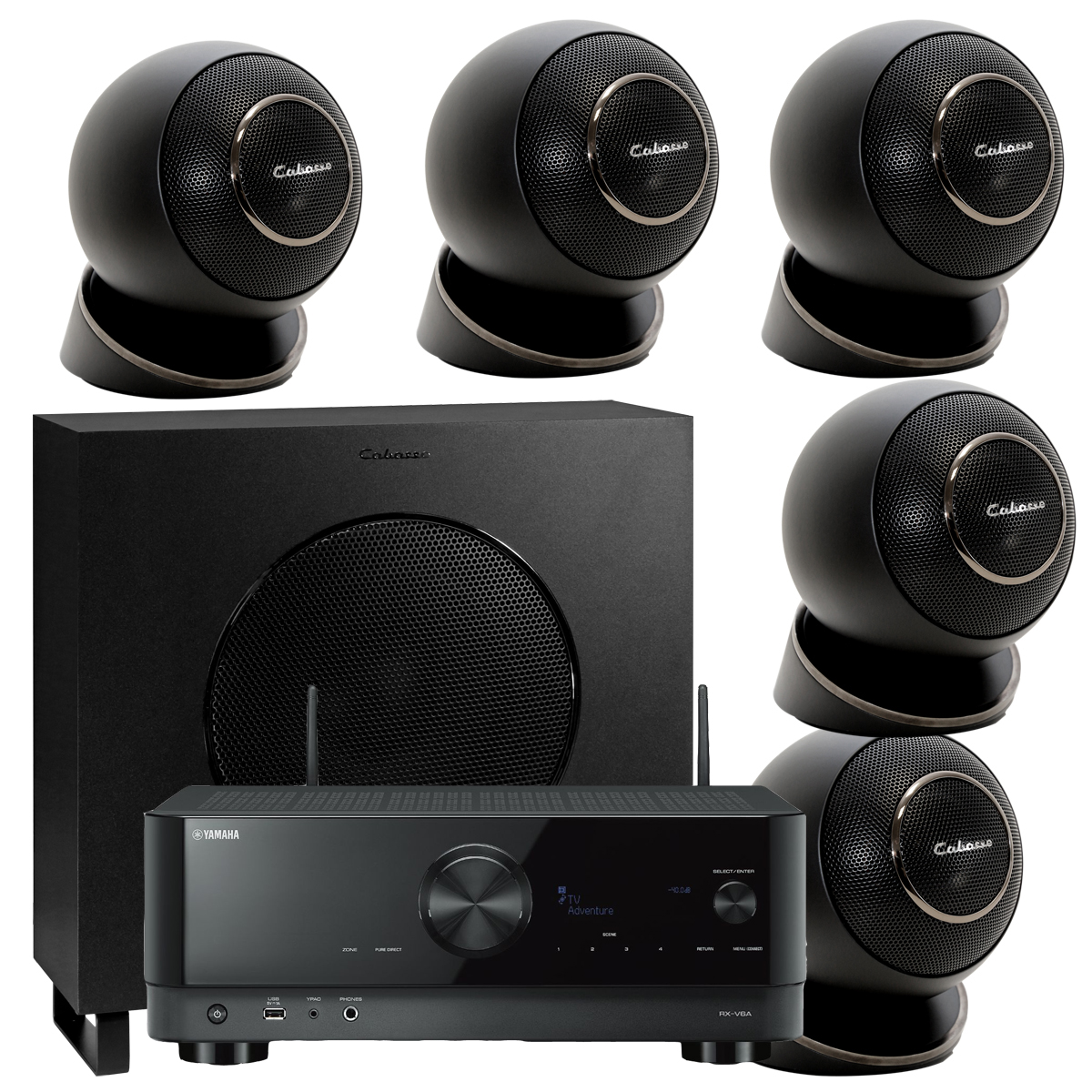 Cabasse Eole 4 Sada reproduktorov 5.1 Yamaha RX-V6A MusicCast 8K eARC 7.2