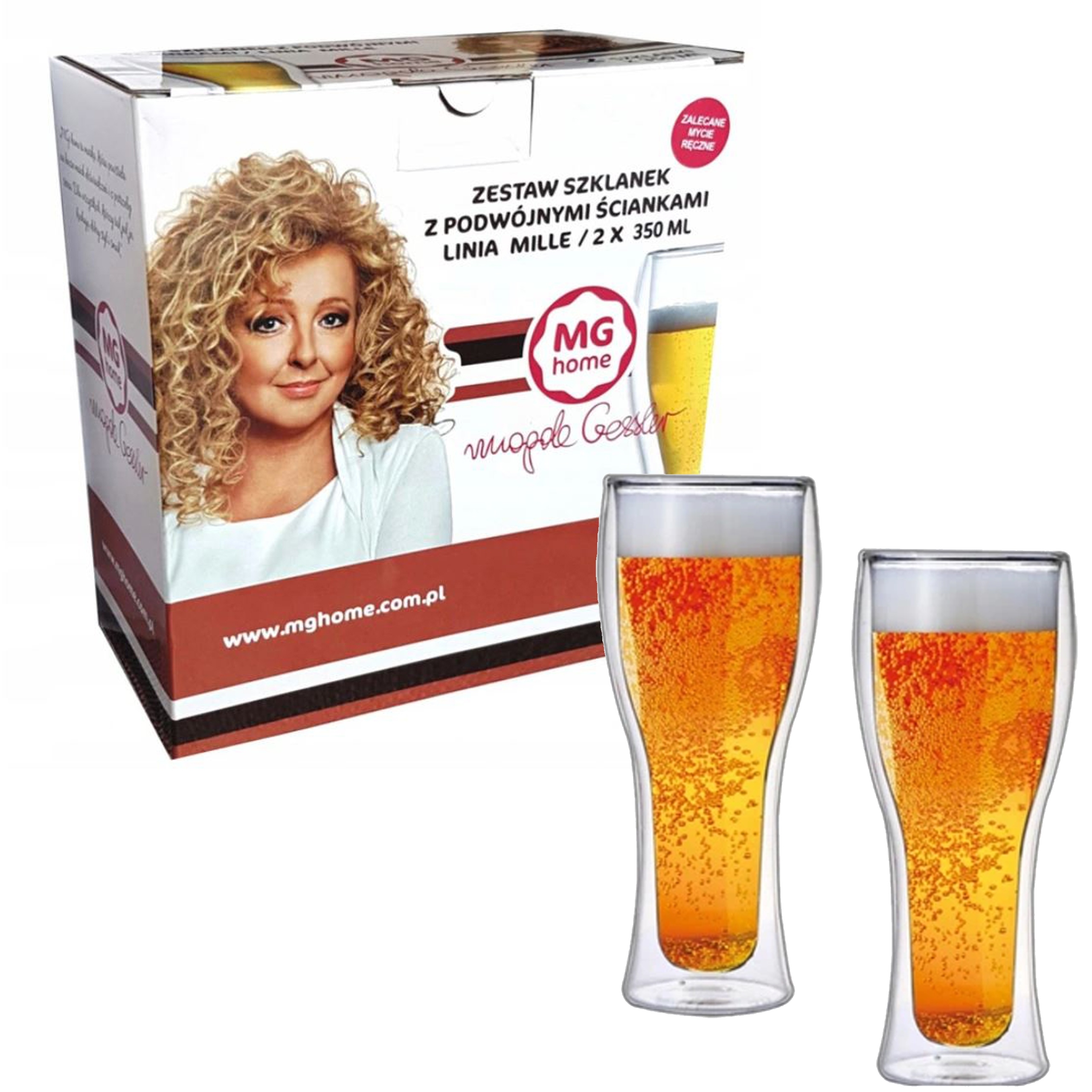 

2 szklanki termiczne do piwa 350ml podwójne szkło