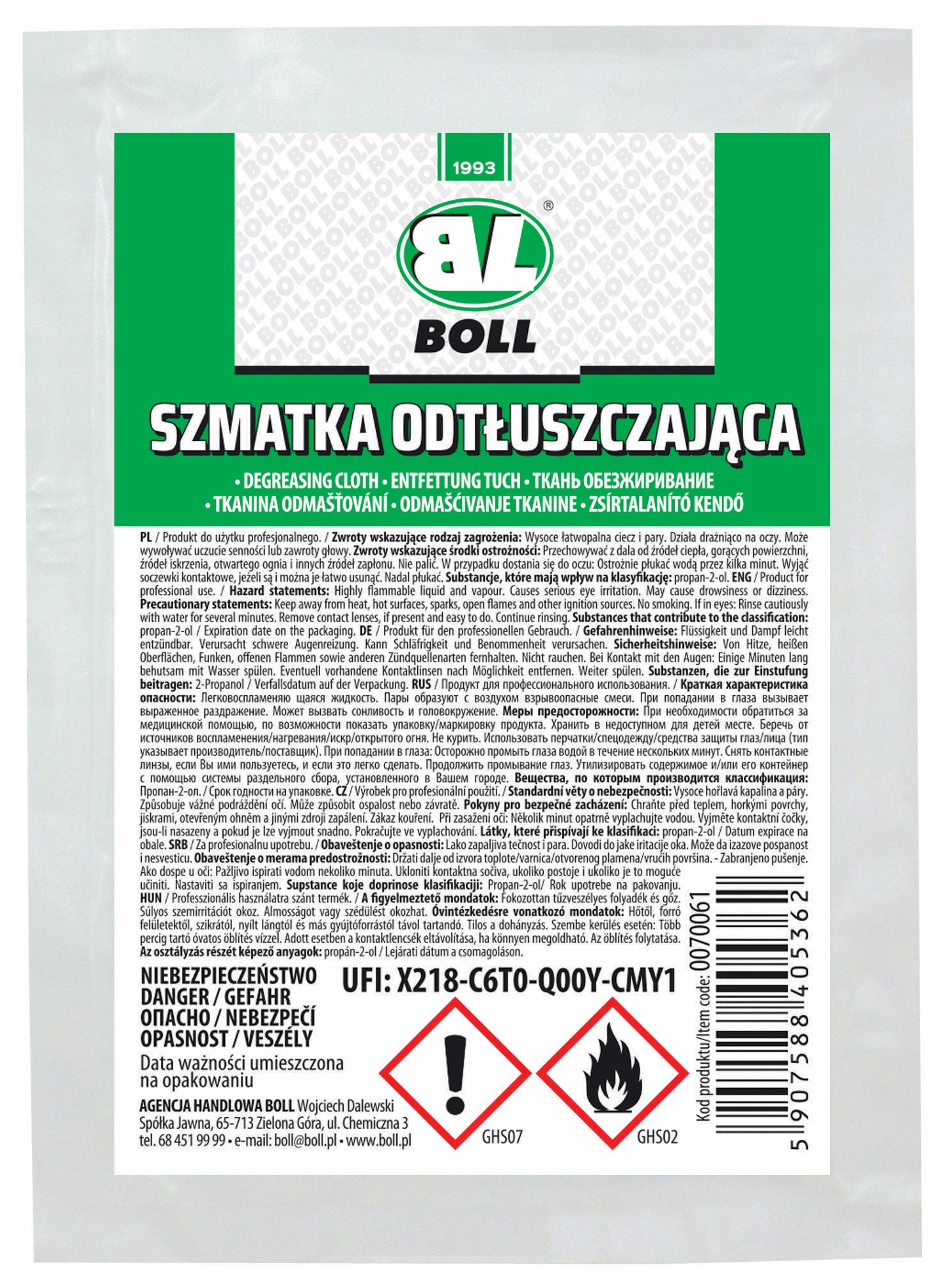 

Boll Szmatka Odtłuszczająca Do Klejenia Szyb