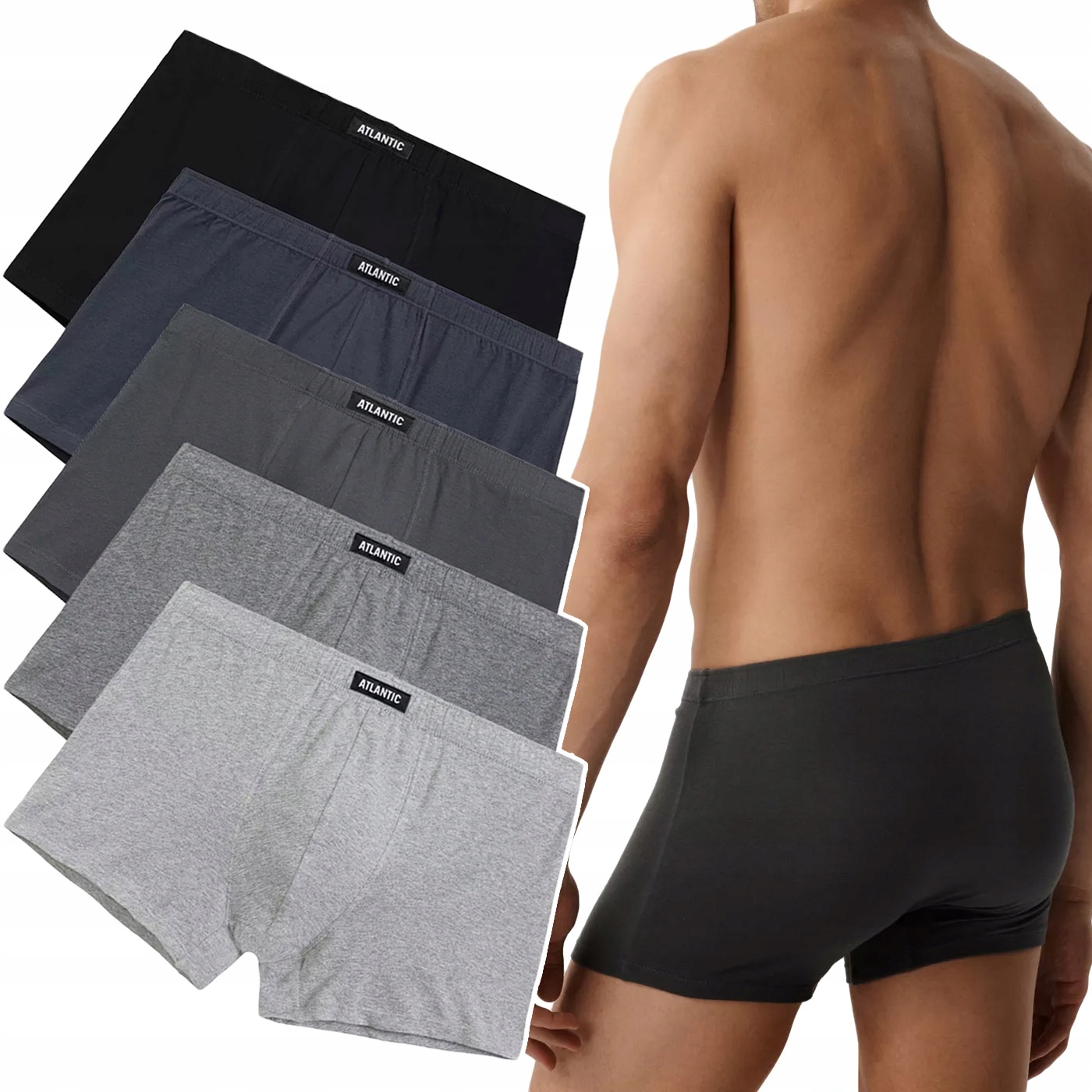 Pánské Boxerky Atlantic 5BMH-007 Klasické Slipy z bavlny 5-PAK XXL