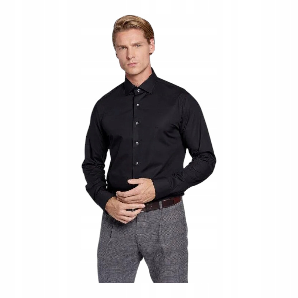 Michael Kors Pánská Košile Poplin Stretch Slim Shirt Černá vel. 42