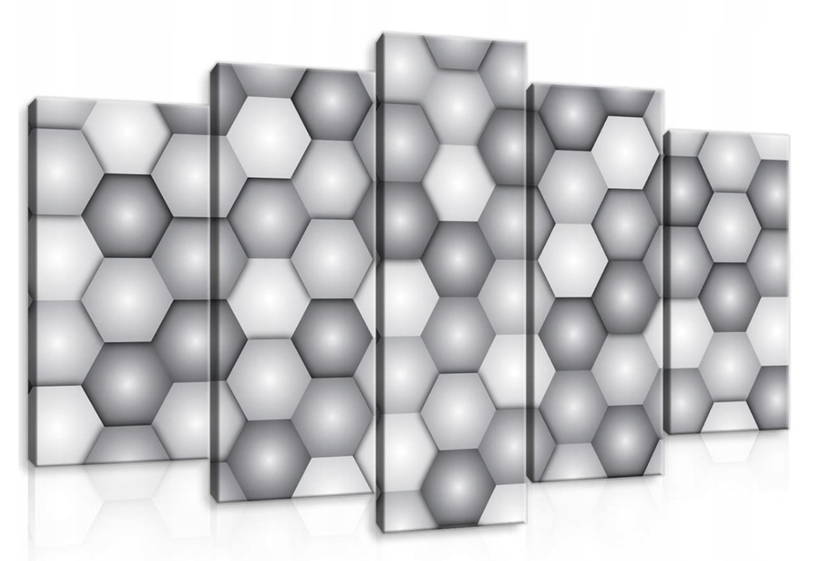 Obraz 100x60 Geometrický vzor hexagony abstrakce šedá bílá minimalismus