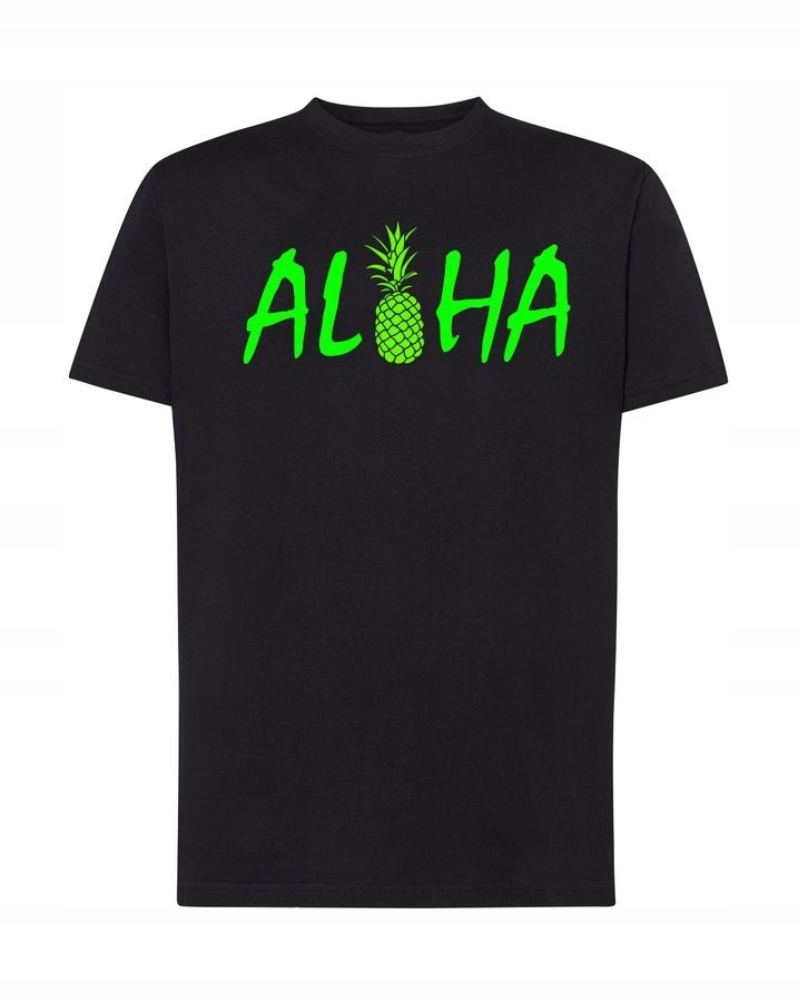 

Koszulka męska Lato Aloha wakacyjna, czarna S