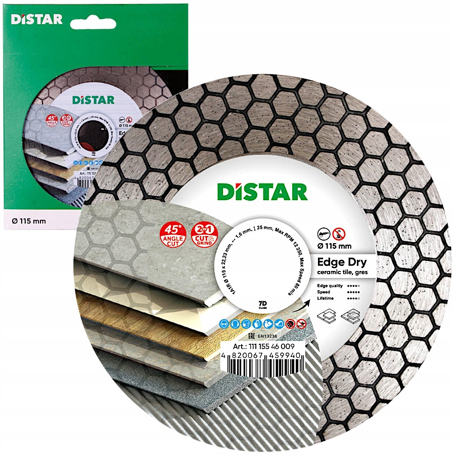 

Tarcza diamentowa 115mm Distar Edge Dry 115mm 45st