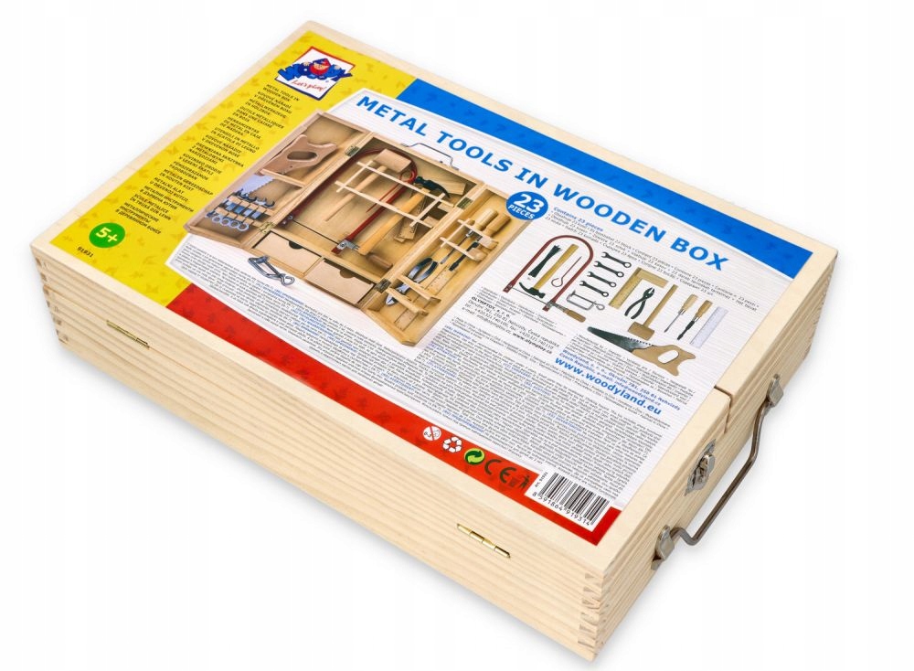ZABAWKI DLA DZIECI DREWNIANA SKRZYNKA NARZĘDZIA DO MAJSTERKOWANIA Materiał drewno
