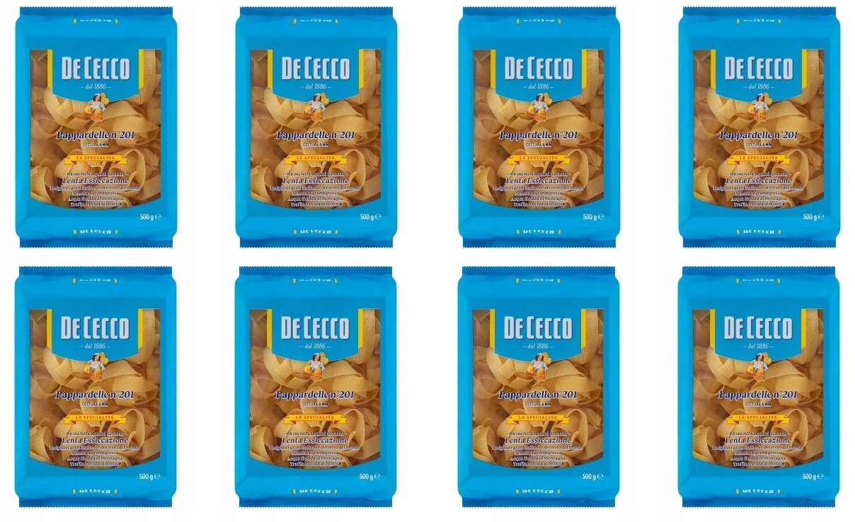 Levně 8x 500 g De Cecco Těstoviny Pappardelle č. 201 stuhy Karton