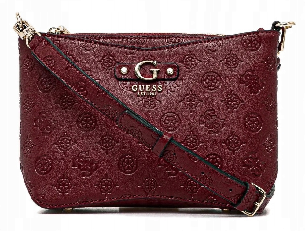 Logovaná Dámská Kabelka Přes Rameno Bordó Kabelka Přes Rameno Crossbody Módní Guess