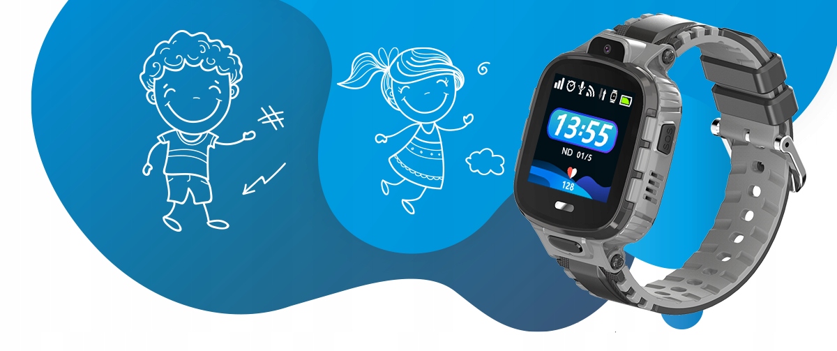 SMARTWATCH DLA DZIECI CALMEAN ACTIVE GPS IP67 SIM Złącza nanoSIM