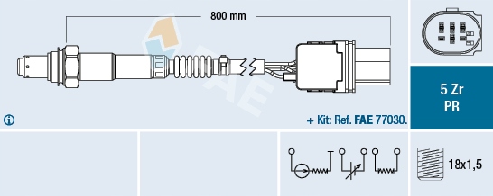 Sonda lambda FAE 75051 1K0998262L Producent części FAE