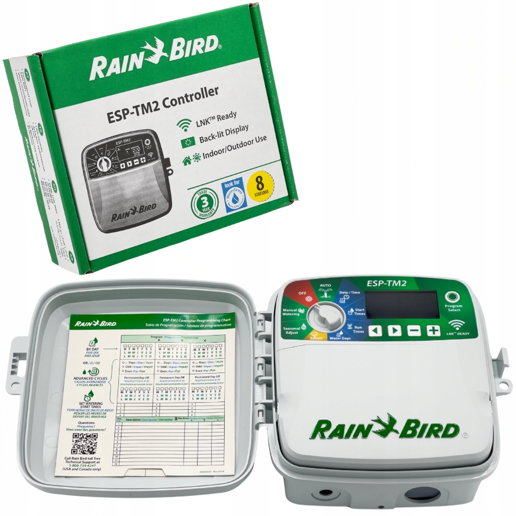 Sterownik nawadniania Rain Bird ESP-TM2 Wi-Fi 8 sekcji Zewnętrzny