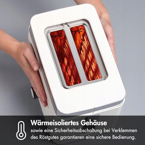 GRAEF Toster Biały 27x18x19 cm Regulacja Opiekania Automatyczne Wyłączanie — miniatura 5