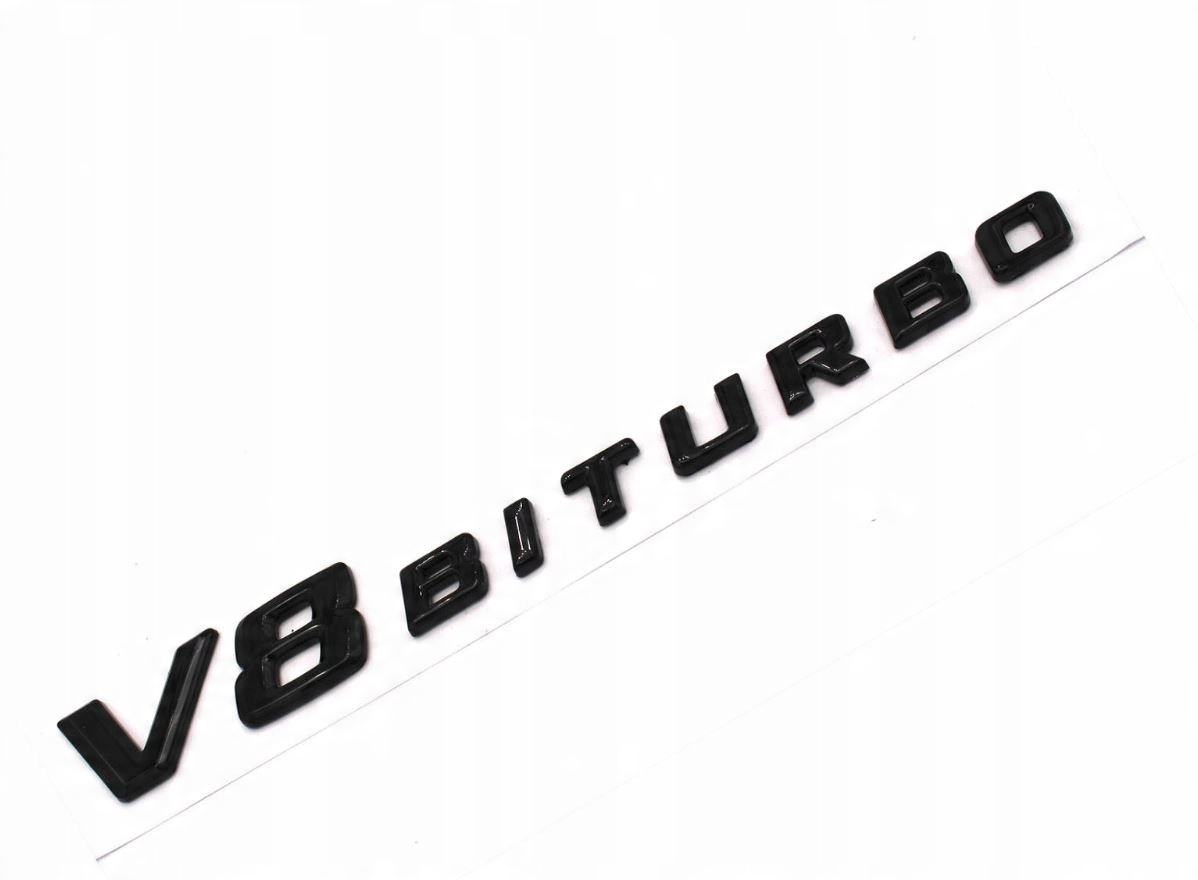 

Emblemat znaczek V8 Biturbo Czarny 3D Olsztyn