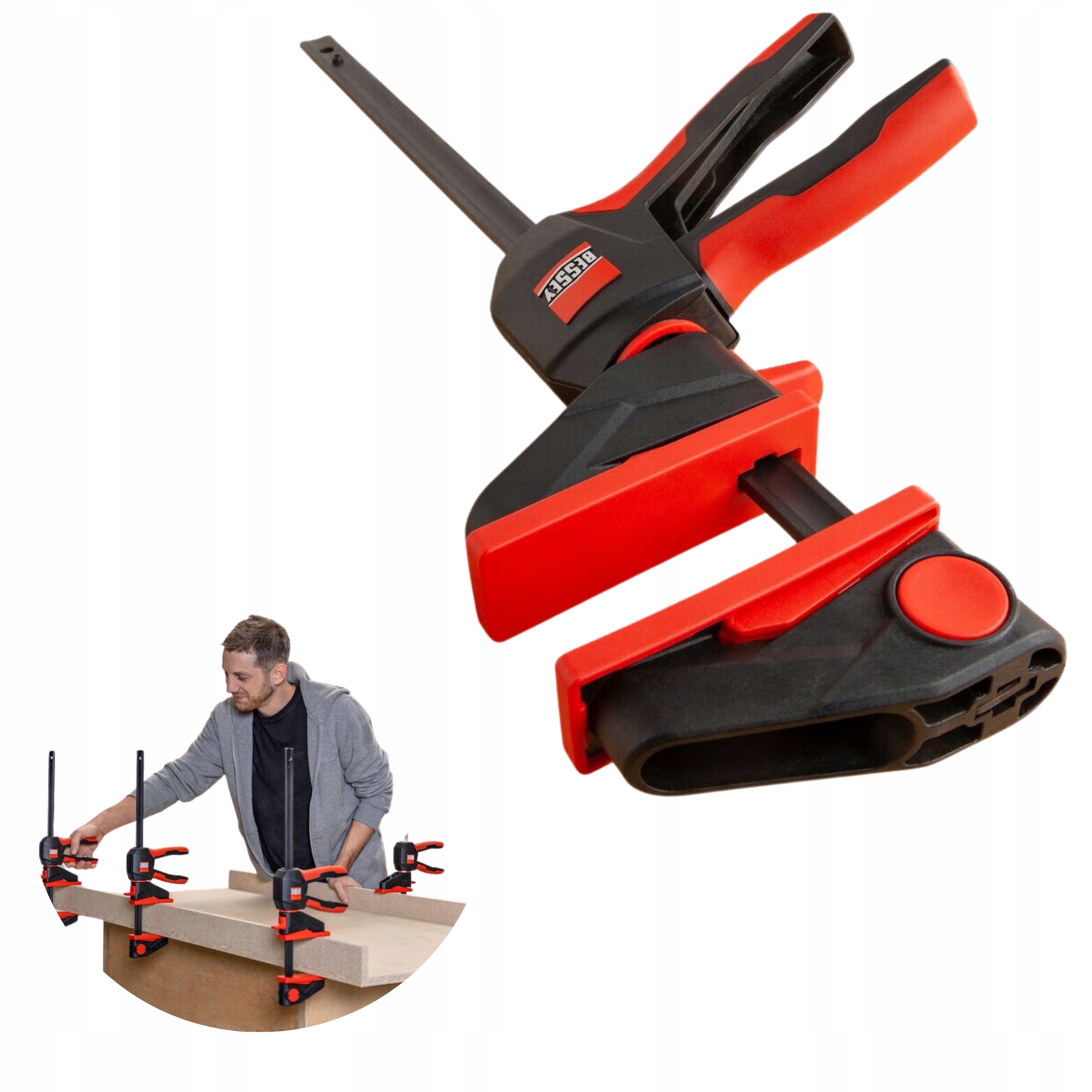 Ścisk Uniwersalny Jednoręczny Szybkomocujący Zacisk 360 Stopni 450MM Bessey