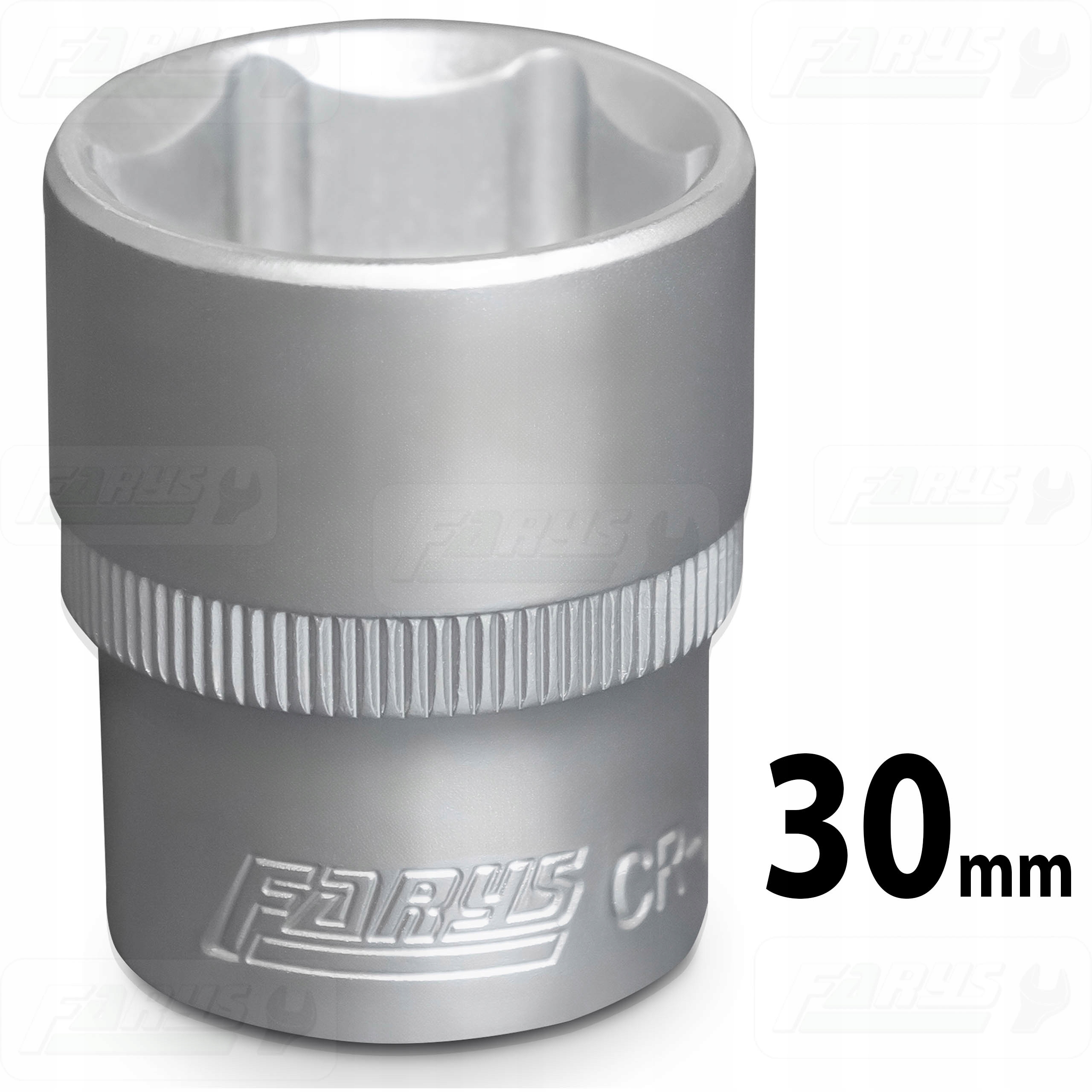 Nasadka 30mm 1/2" Sześciokątna Krótka 6-kątna CrV Mocna Farys FR1223