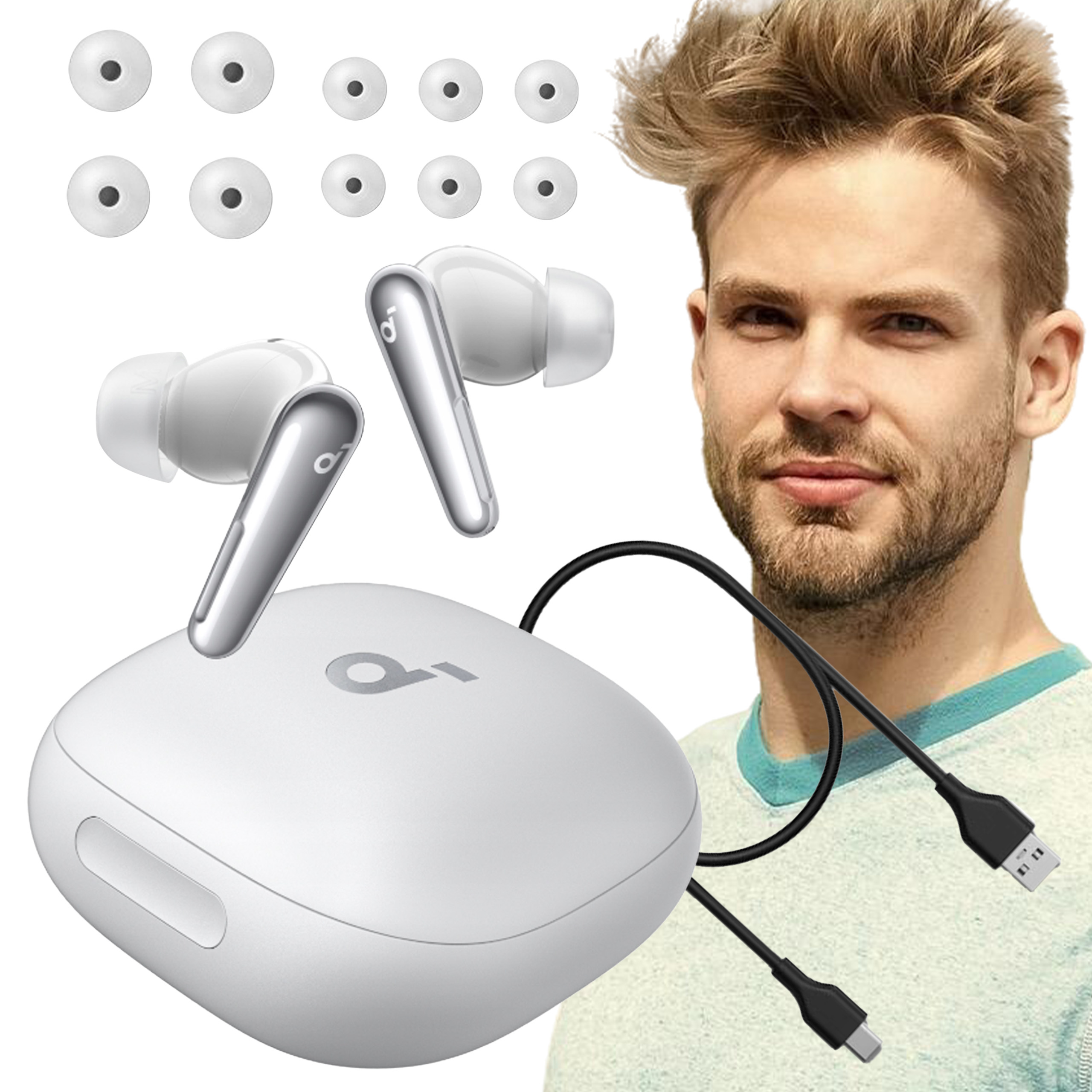 Bezdrátová Sluchátka do uší Soundcore Liberty 4 Bílá Pro Bass IP55