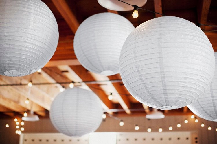 LAMPION PAPIEROWY KULA BIAŁY 45CM WESELE KOMUNIA Kod producenta LAP45-008