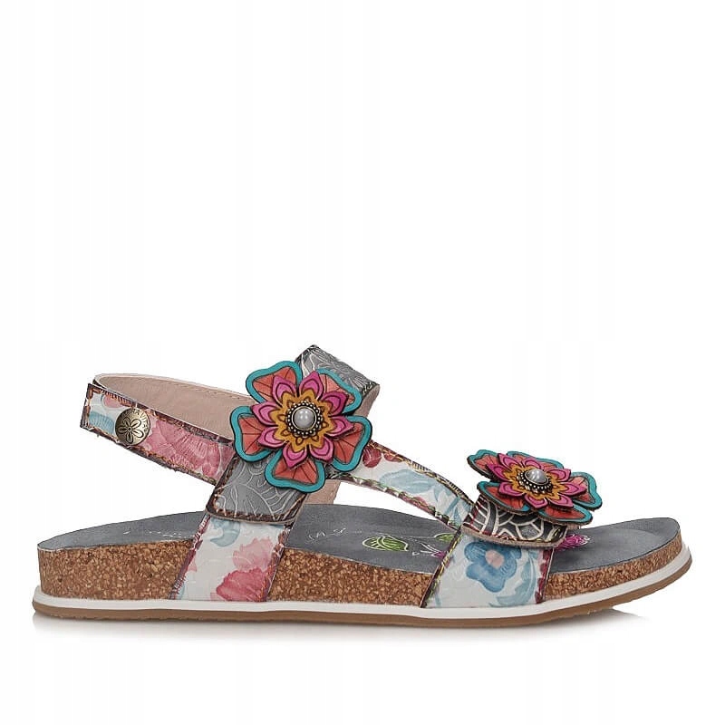 Dámské sandály Laura Vita 0007819 Brcyano 38- Gris- F6 šedé s přezkou