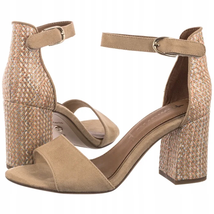 Dámské sandály na podpatku Tamaris Béžové 1-28356-42