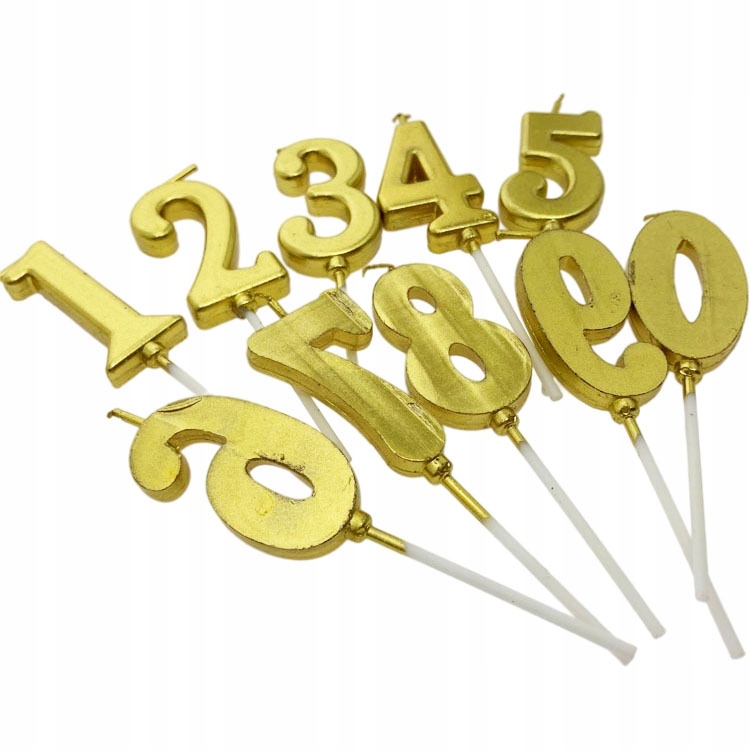 ŚWIECZKA URODZINOWA NA TORT ZŁOTA CYFRA 2 URODZINY DEKORACJA Marka inna marka