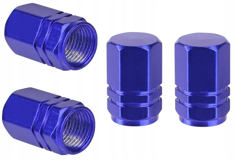 NAKRĘTKI NA WENTYLE ALUMINIOWE ZAWORY KAPTURKI x4 KOMPLET AMIO FIOLETOWE