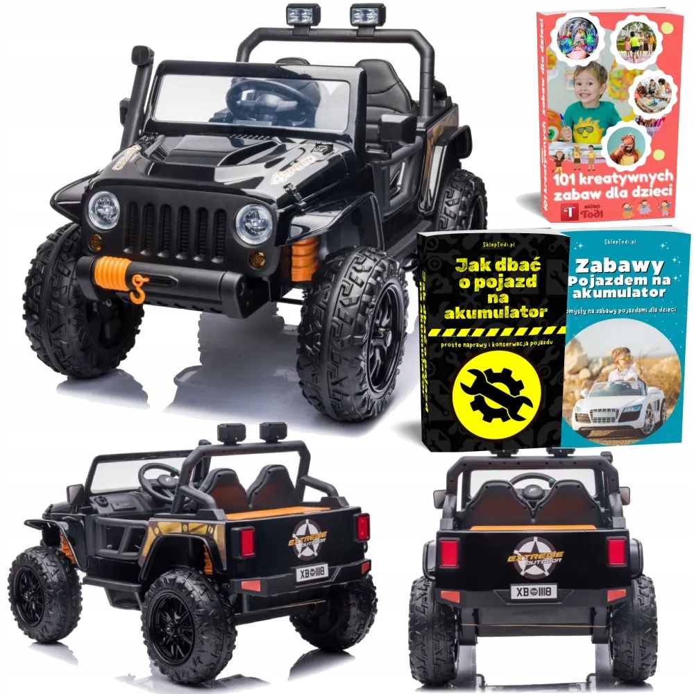 Auto Na Akumulator Dla Dziecka Dżip Jeep XB-1118 4X4 Pilot Skóra Led Eva Mp
