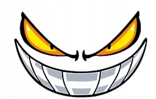 Naklejka Devil Uśmiech Devil Smile Demon Zęby Oczy Tuning Na Auto 20x13