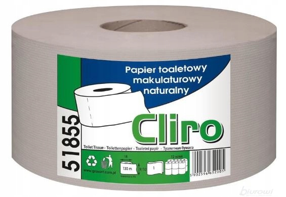 

Papier toaletowy Jumbo Cliro 12szt. 51855 szary