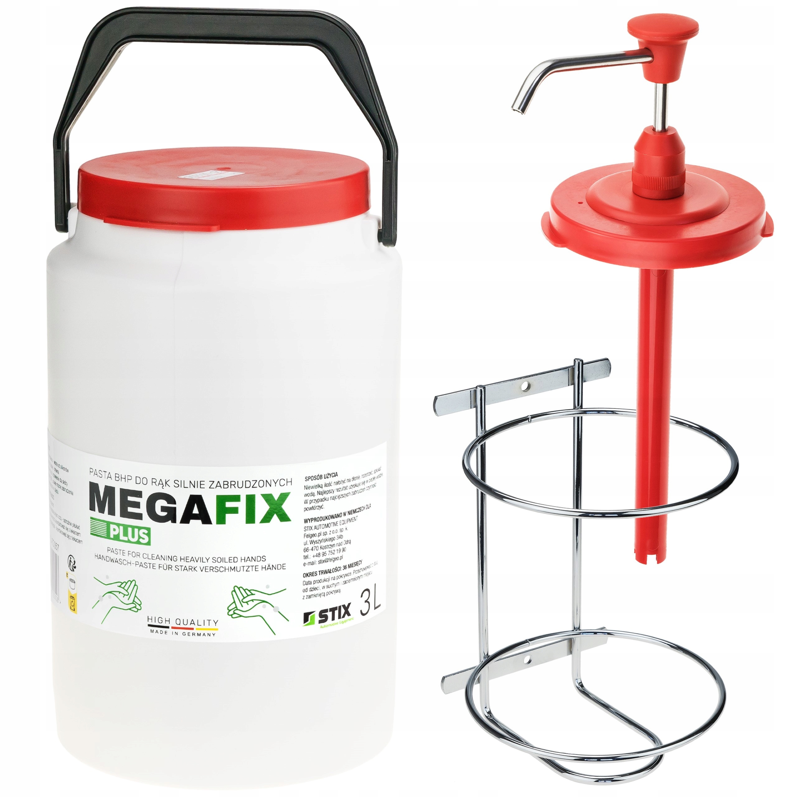 Pasta Bozp Megafix Germany Plus 3 L Na Umývanie Rúk S Dávkovačom A Držiakom