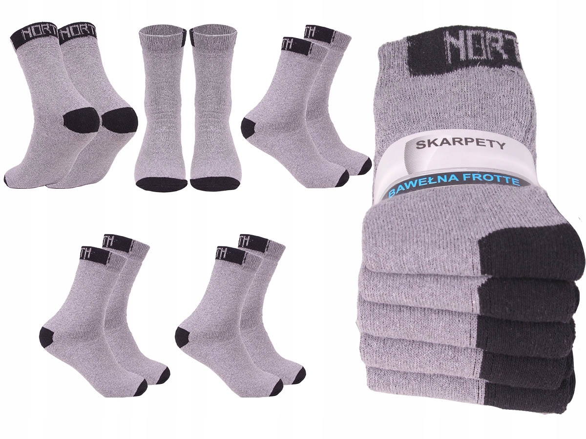 

5x Skarpety Frotte Mocne Polskie Zestaw Bhp 38-40