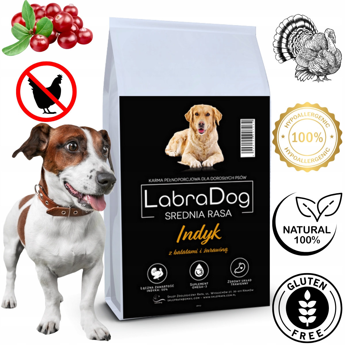 Levně LabraDog Superfood Lehce stravitelný Krůta s brusinkami Jack Russell Terrier 6 kg