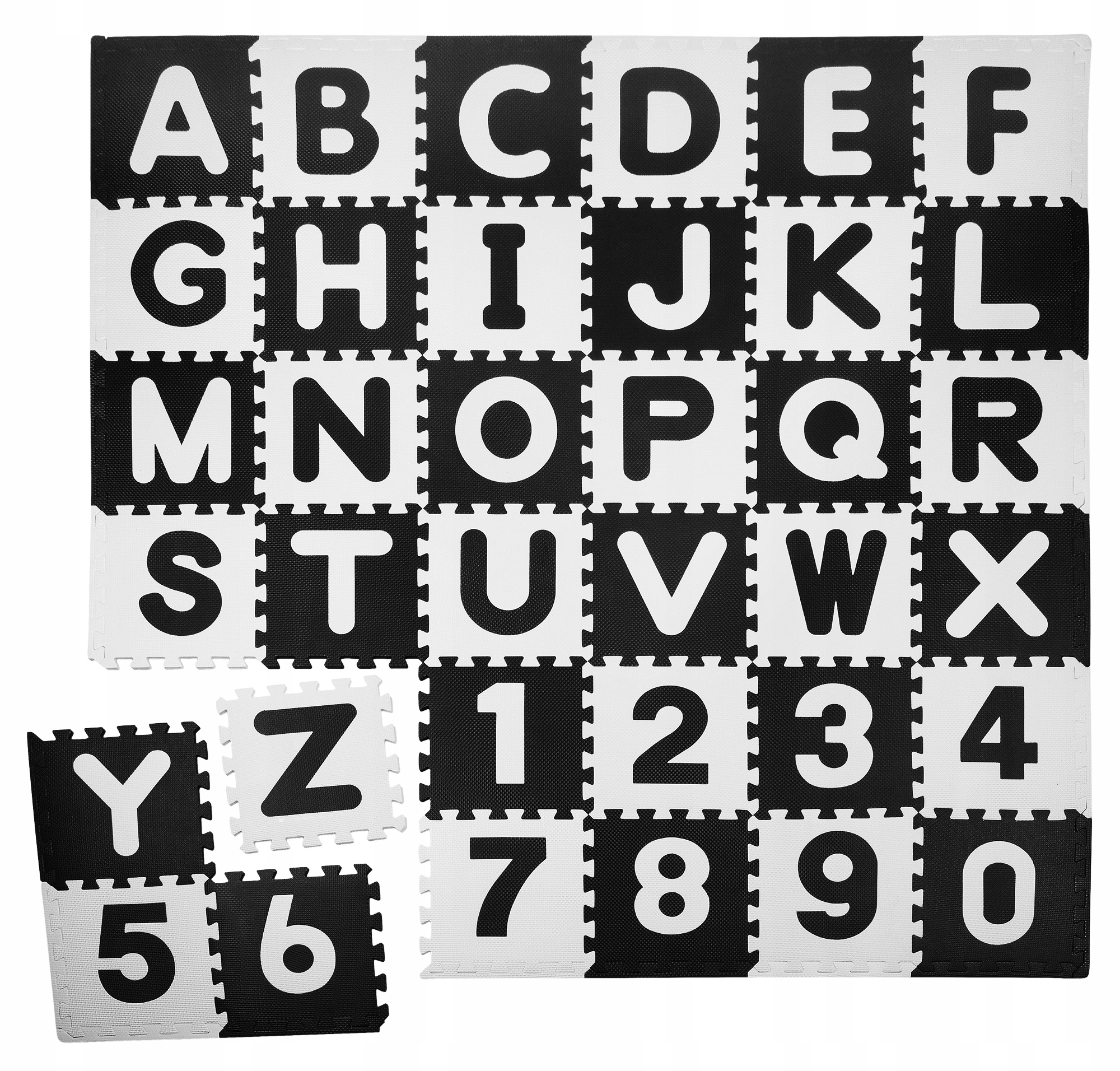 

Mata Piankowa Kontrastowa Puzzle Literki Cyferki