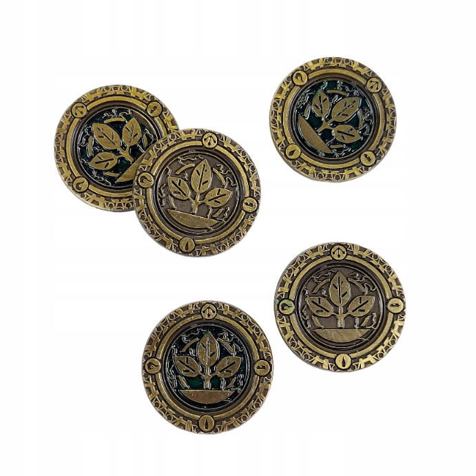 ŻYWIOŁ ZIEMI ZŁOTA METALOWA MONETA 1 SZT LARP RPG Nazwa Żywioł Ziemi Złota Metalowa Moneta 1 szt