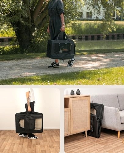 Levně Lionto Skládací Přepravka pro psy a kočky do 12 kg Cestování autem