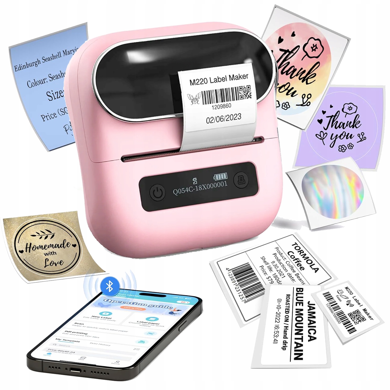 Phomemo M220 Termální tiskárna etiket Bluetooth PrintMaster 2200mAh 80mm