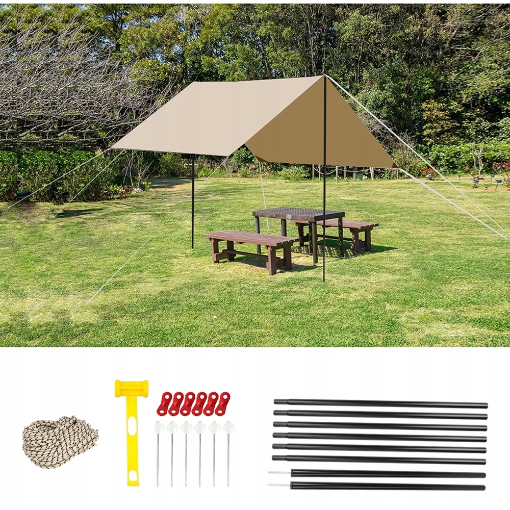 TARP PLACHTA TURYSTYCZNY BIWAKOWA WODOODPORNA ANTY-UV NAMIOT 3x3M Marka Inny producent